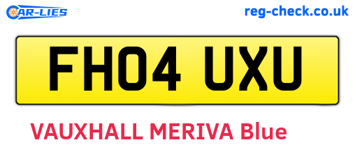 FH04UXU are the vehicle registration plates.