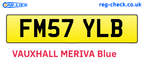 FM57YLB are the vehicle registration plates.