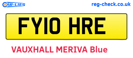 FY10HRE are the vehicle registration plates.