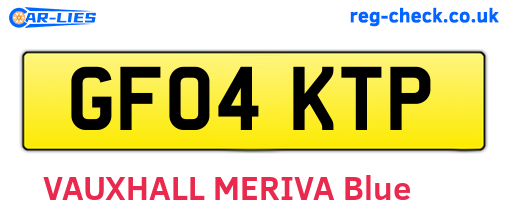 GF04KTP are the vehicle registration plates.