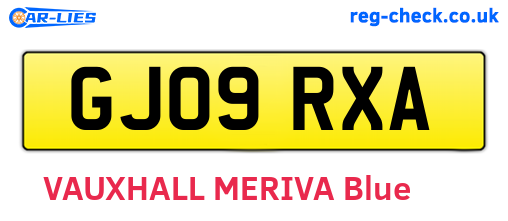 GJ09RXA are the vehicle registration plates.