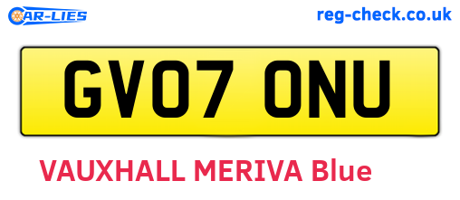 GV07ONU are the vehicle registration plates.
