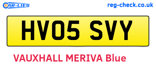 HV05SVY are the vehicle registration plates.