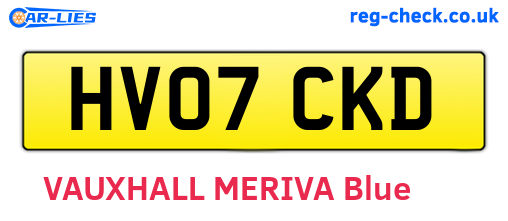 HV07CKD are the vehicle registration plates.