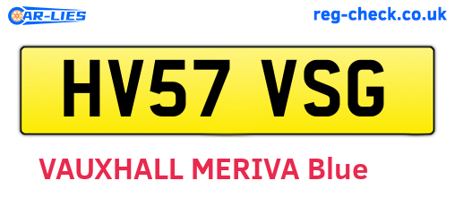 HV57VSG are the vehicle registration plates.