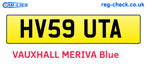 HV59UTA are the vehicle registration plates.