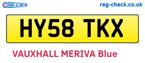 HY58TKX are the vehicle registration plates.