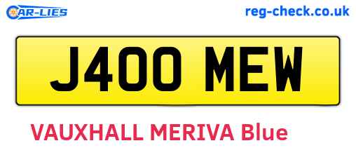 J400MEW are the vehicle registration plates.