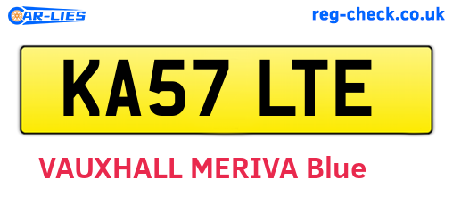 KA57LTE are the vehicle registration plates.