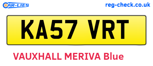 KA57VRT are the vehicle registration plates.