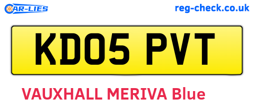KD05PVT are the vehicle registration plates.