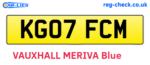 KG07FCM are the vehicle registration plates.