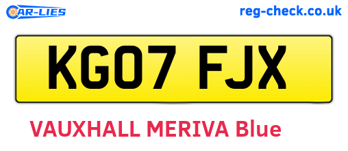 KG07FJX are the vehicle registration plates.