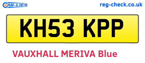 KH53KPP are the vehicle registration plates.