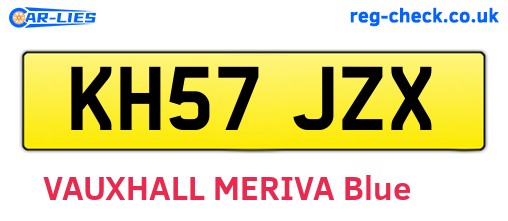 KH57JZX are the vehicle registration plates.