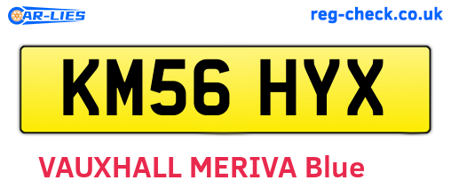 KM56HYX are the vehicle registration plates.