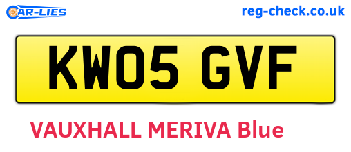KW05GVF are the vehicle registration plates.