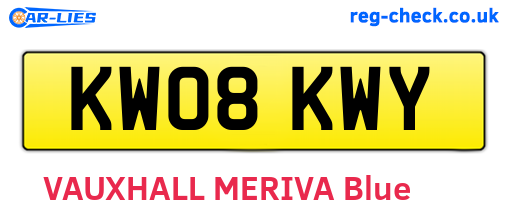 KW08KWY are the vehicle registration plates.