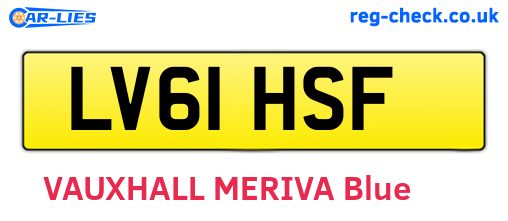 LV61HSF are the vehicle registration plates.