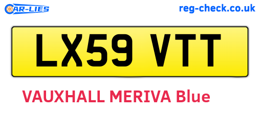 LX59VTT are the vehicle registration plates.