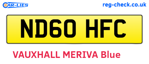 ND60HFC are the vehicle registration plates.