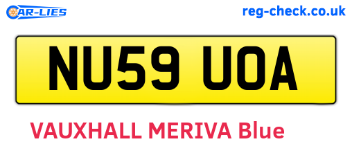 NU59UOA are the vehicle registration plates.