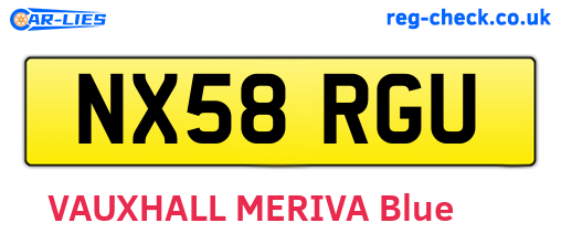 NX58RGU are the vehicle registration plates.