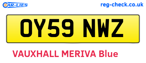 OY59NWZ are the vehicle registration plates.