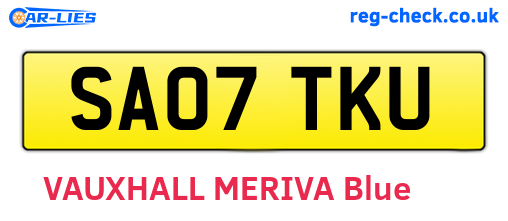 SA07TKU are the vehicle registration plates.