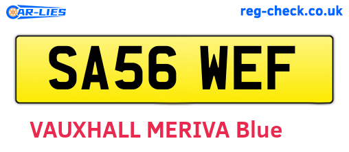 SA56WEF are the vehicle registration plates.