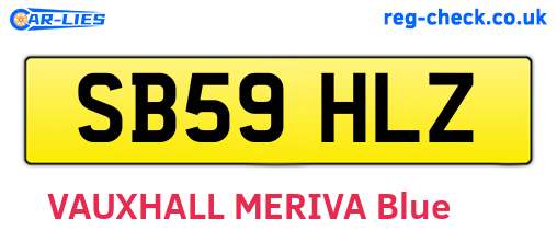 SB59HLZ are the vehicle registration plates.