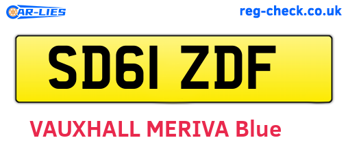 SD61ZDF are the vehicle registration plates.