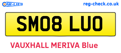 SM08LUO are the vehicle registration plates.