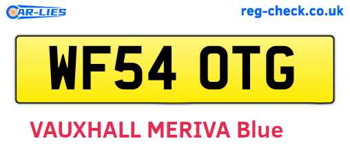 WF54OTG are the vehicle registration plates.