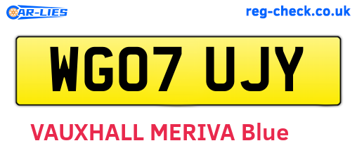 WG07UJY are the vehicle registration plates.
