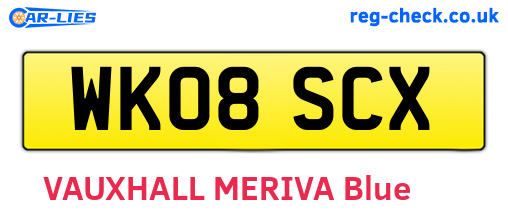 WK08SCX are the vehicle registration plates.