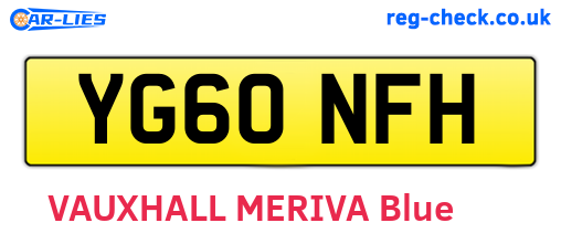 YG60NFH are the vehicle registration plates.