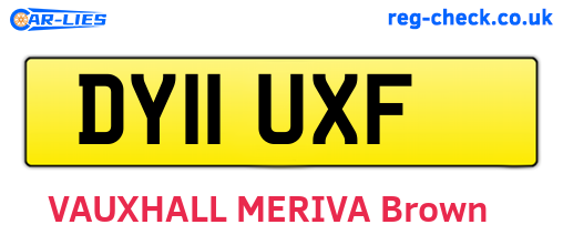 DY11UXF are the vehicle registration plates.