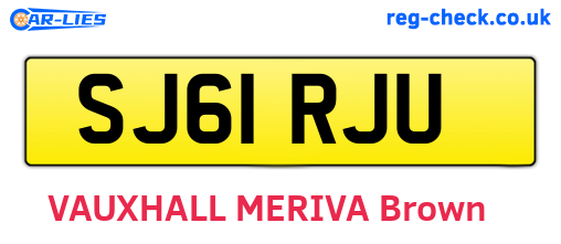 SJ61RJU are the vehicle registration plates.