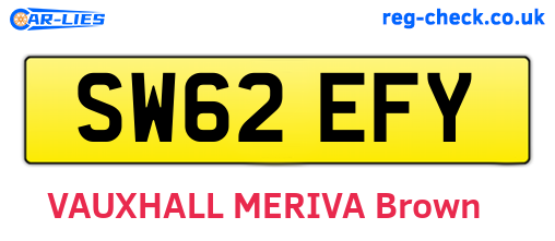 SW62EFY are the vehicle registration plates.