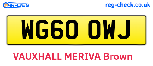 WG60OWJ are the vehicle registration plates.