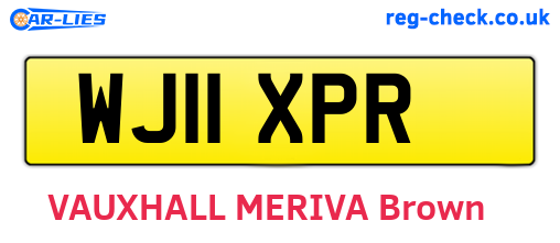 WJ11XPR are the vehicle registration plates.