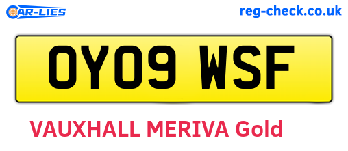 OY09WSF are the vehicle registration plates.