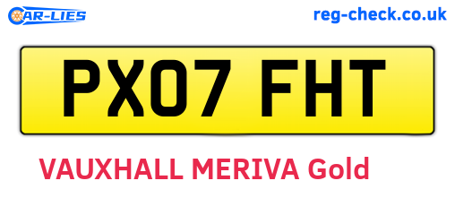 PX07FHT are the vehicle registration plates.