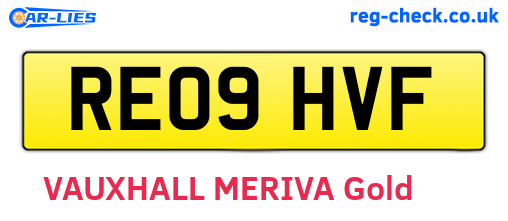 RE09HVF are the vehicle registration plates.
