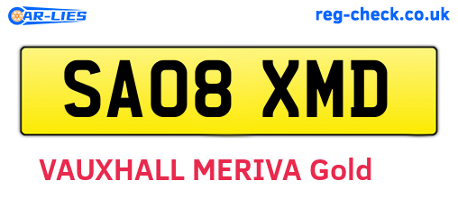 SA08XMD are the vehicle registration plates.