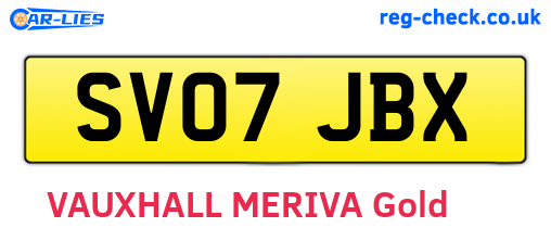 SV07JBX are the vehicle registration plates.