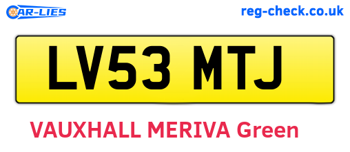 LV53MTJ are the vehicle registration plates.