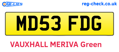MD53FDG are the vehicle registration plates.