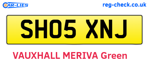 SH05XNJ are the vehicle registration plates.